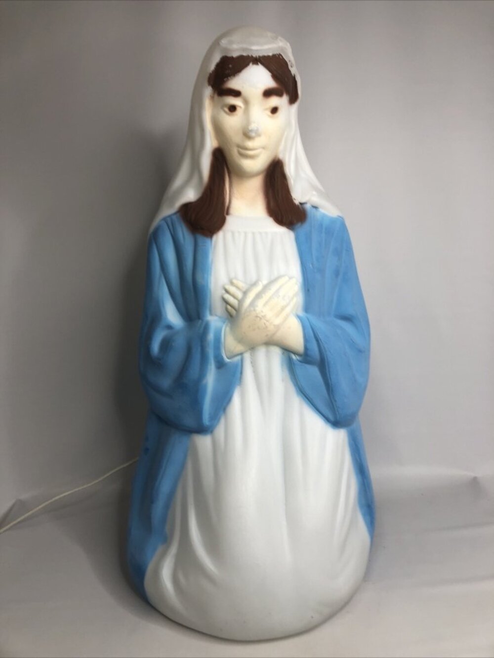 Vintage Empire Mary Lighted Blow Mold Nativity Christmas Yard Decor 27"